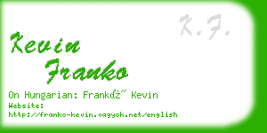 kevin franko business card